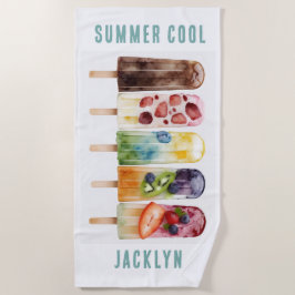 TOALLA DE PLAYA GUAY DE VERANO, POPSICES COLORIDOS