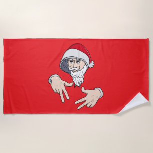 Toalla De Playa Guay Gangsta Hip Hop Hand Rap Santa Claus