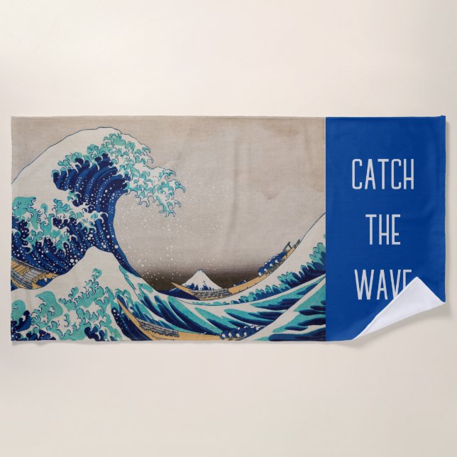 Toalla De Playa Guay Great Wave Hokusai "Catch the Wave" (Anverso)