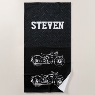 Toalla De Playa Guay Name Motorcycle Black Men's