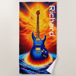 Toalla De Playa Guitarra Eléctrica Flamante