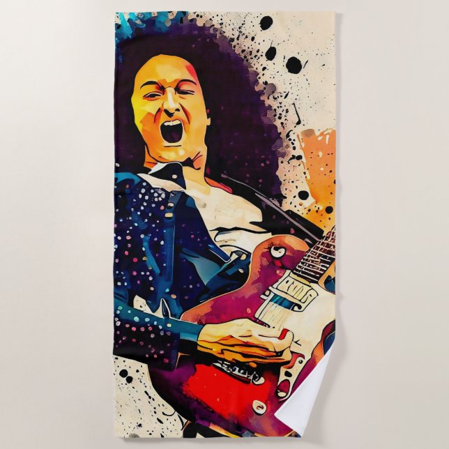 Toalla De Playa guitarrista genial (Anverso)