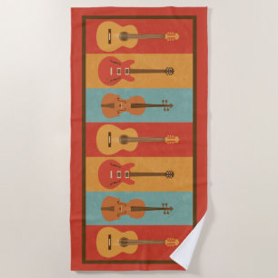 Toalla De Playa Guitars acústicos, eléctricos y violas
