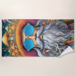Toalla De Playa Guru Trippy Psicodélico Hippie Mushroom