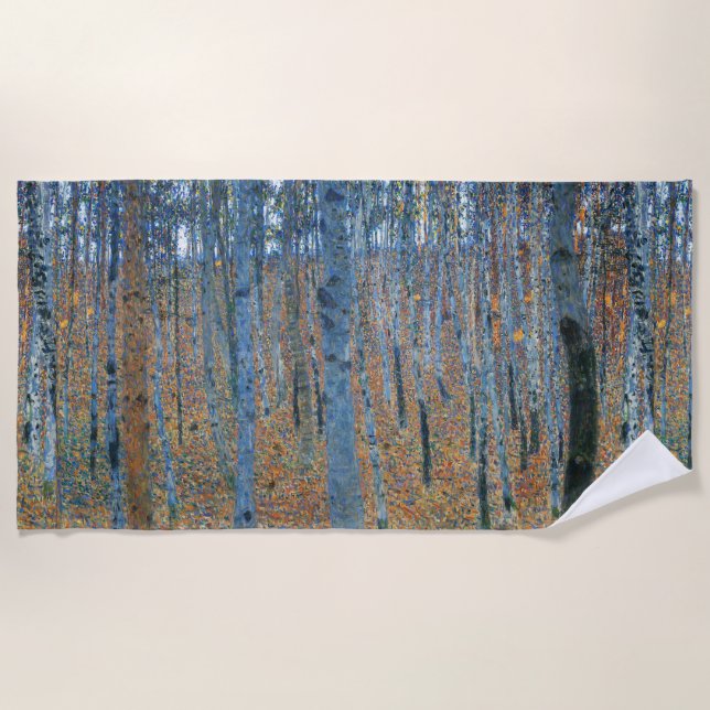Toalla De Playa Gustav Klimt Beech Tree Forest Grove (Anverso)