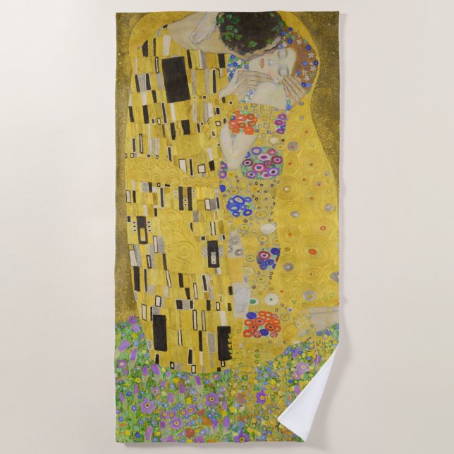 Toalla De Playa Gustav Klimt - El beso (Anverso)