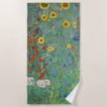 Toalla De Playa Gustav Klimt - Jardín de campo con girasoles<br><div class="desc">Jardín de campo con girasoles / Jardín de granja con girasoles - Gustav Klimt en 1905-1906</div>