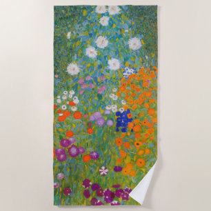 Toalla De Playa Gustav Klimt - Jardín de flores