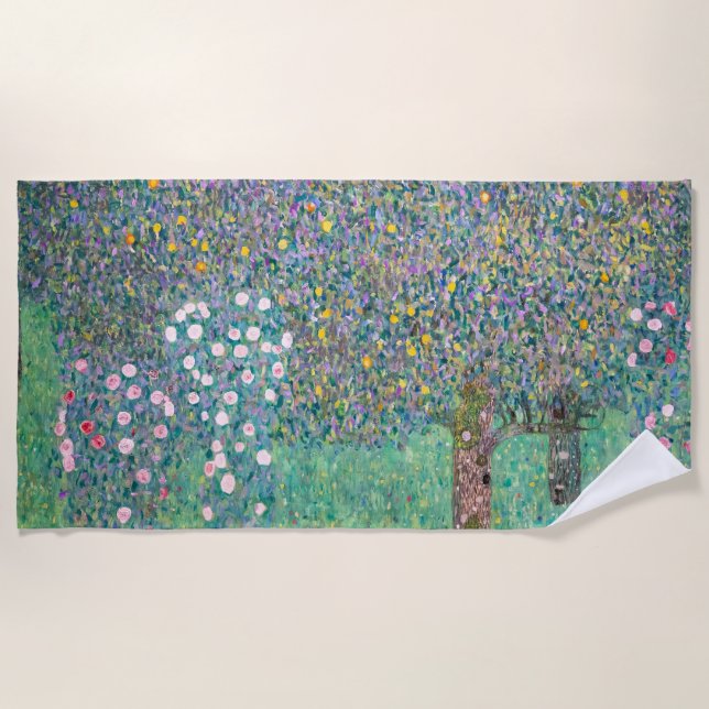 Toalla De Playa Gustav Klimt - Rosebushes bajo los árboles (Anverso)