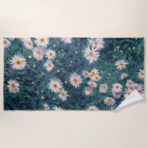 Toalla De Playa Gustave Caillebotte - Cama de Daisies, detalle