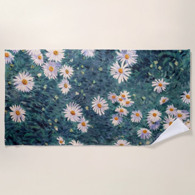 Toalla De Playa Gustave Caillebotte - Cama de Daisies, detalle (Anverso)