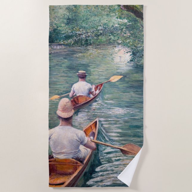 Toalla De Playa Gustave Caillebotte - Canoes on the Yerres (Anverso)