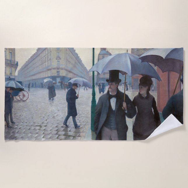 Toalla De Playa Gustave Caillebotte - Paris Street; Rainy Day (Anverso)