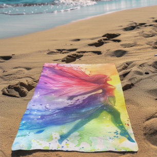 Toalla De Playa Hada de arco iris caprichosa - Cottagecore encanta