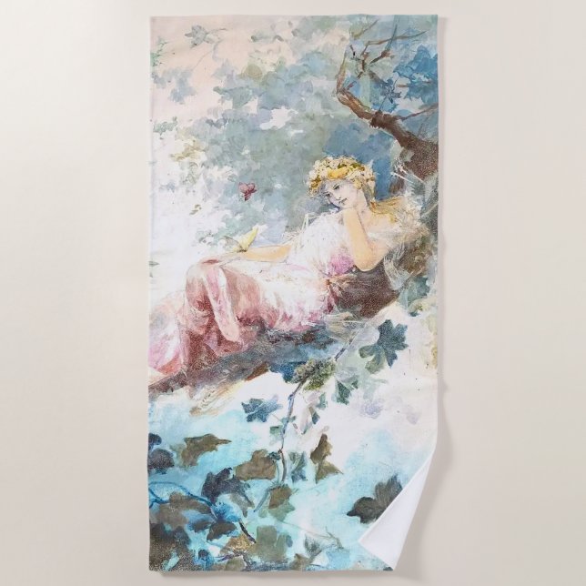 Toalla De Playa Hadas de Butterflies Floral (Anverso)