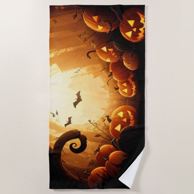 Toalla De Playa Halloween/Bat/Calabaza/Caída (Anverso)