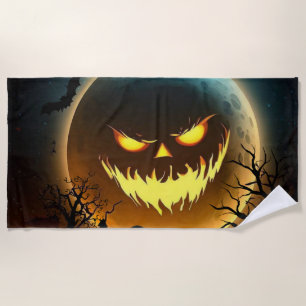 Toalla De Playa Halloween/calabaza/luna/otoño
