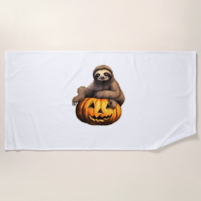 Toalla De Playa Halloween con temática espuma camiseta sobredimens (Anverso)