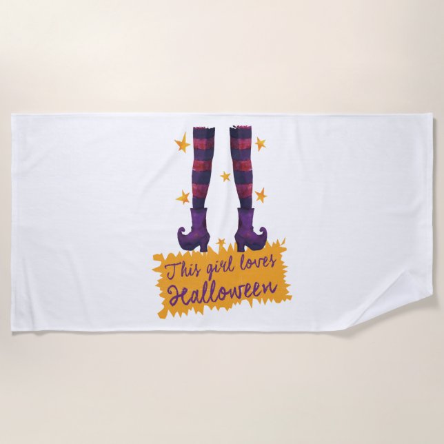 Toalla De Playa Halloween - Este chica ama Halloween (Anverso)