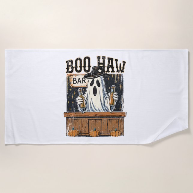 Toalla De Playa Halloween Occidental retro de Boo Haw (Anverso)