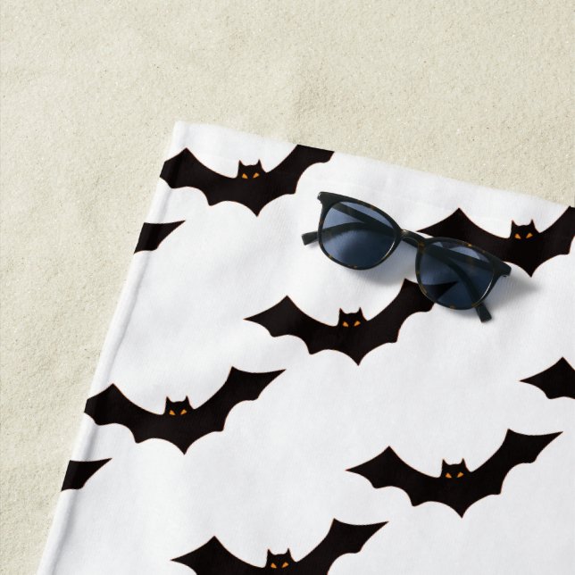Toalla De Playa Halloween, Patrón De Murciélagos, Truco O Tratamie (In situ)