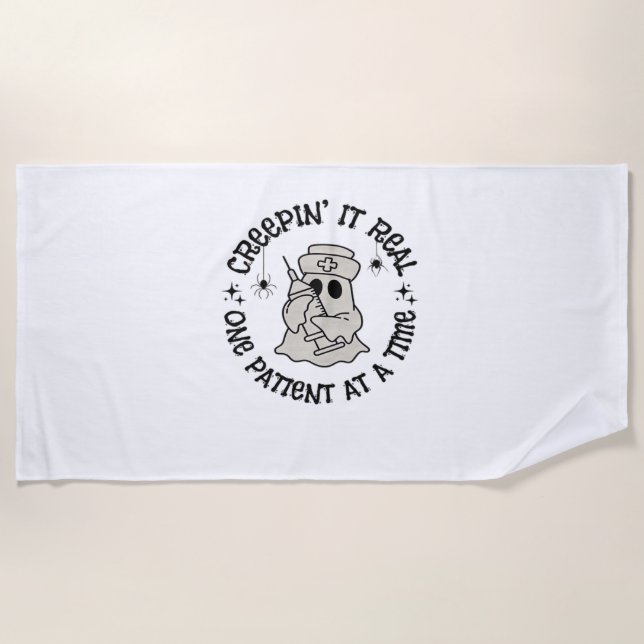 Toalla De Playa Halloween sobre la salud, un paciente real (Anverso)