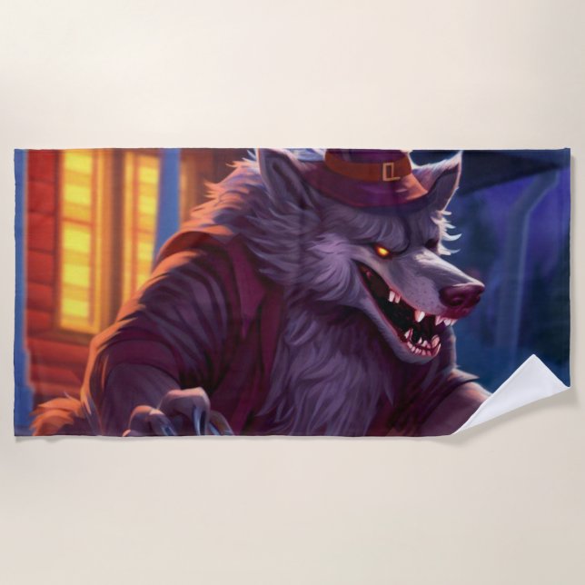 Toalla De Playa Halloween/werewolf/otoño/otoño (Anverso)