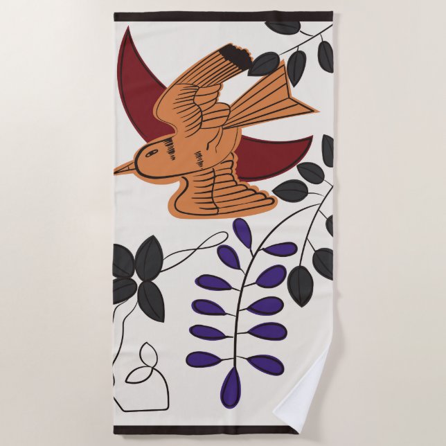 Toalla De Playa Hanafuda "Fuji-ni-hototogisu" (Anverso)