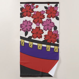 Toalla De Playa Hanafuda "Sakura-ni-maku"