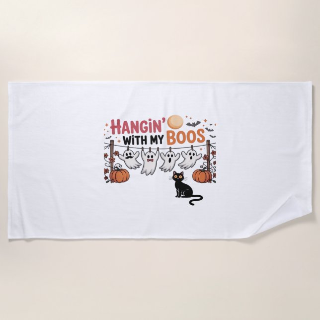 Toalla De Playa Hangin Con Mi Fantasma De Boos Sostengo Gracioso G (Anverso)