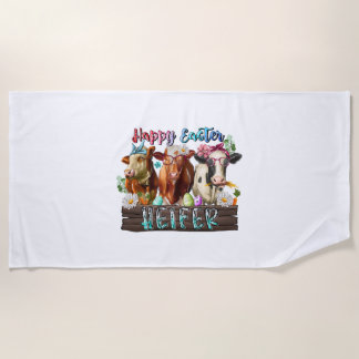 Toalla De Playa Happy Easter Heifer