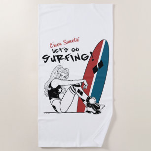 Toalla De Playa Harley Quinn - Vamos a practicar surf