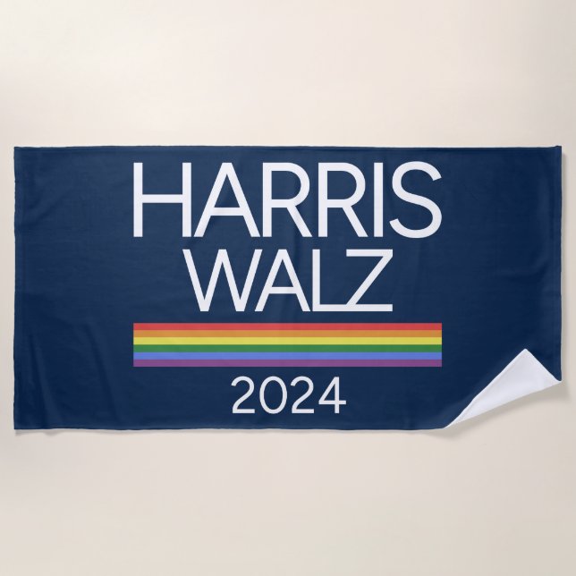 Toalla De Playa Harris Walz 2024 bandera del orgullo LGBTQ (Anverso)