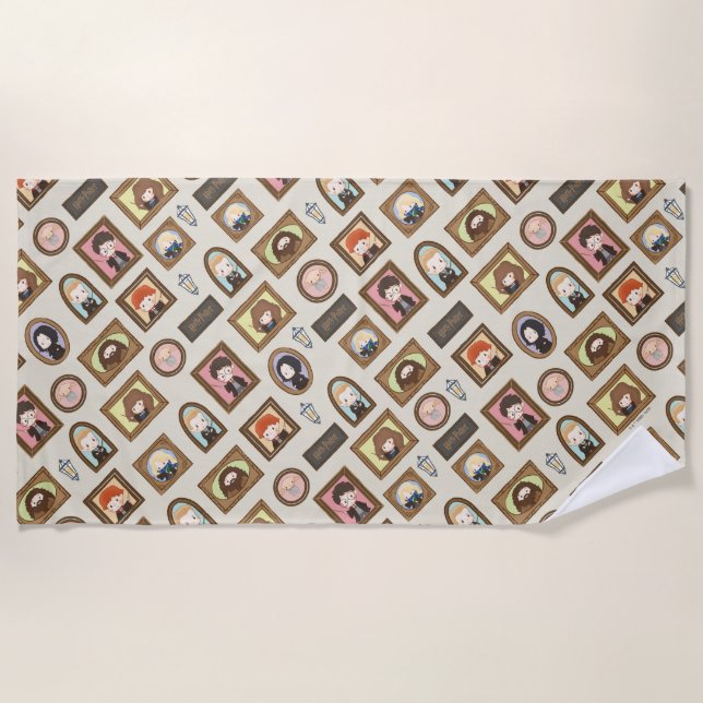 Toalla De Playa HARRY POTTER™ Chibi Picture Frame Pattern (Anverso)