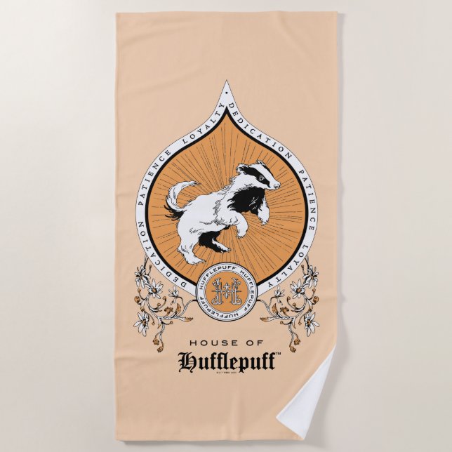 Toalla De Playa HARRY POTTER™ | Delicado Escudo de HUFFLEPUFF™ (Anverso)