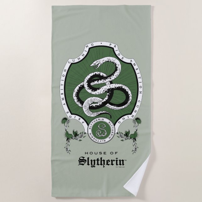 Toalla De Playa HARRY POTTER™ | Delicado Escudo SLYTHERIN™ (Anverso)