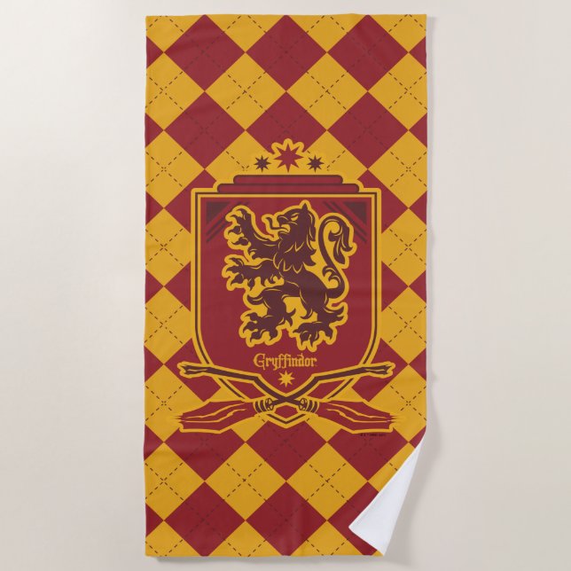 Toalla De Playa Harry Potter | Escudo Gryffindor QUIDDITCH™ (Anverso)