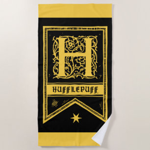 Toalla De Playa Harry Potter Estandarte Monograma de Hufflepuff