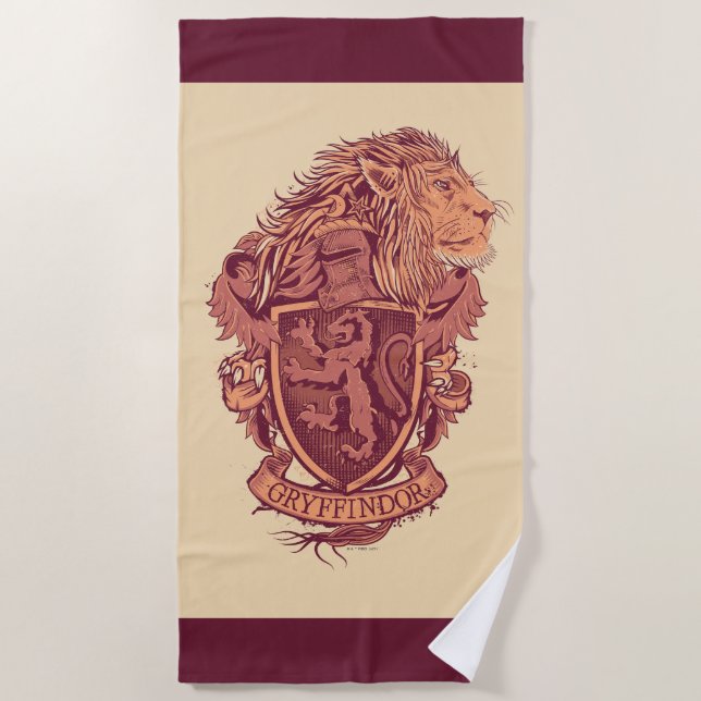 Toalla De Playa Harry Potter | Gryffindor Lion Escudo (Anverso)