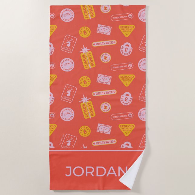 Toalla De Playa HARRY POTTER™ | Patrón de ortografía (Anverso)