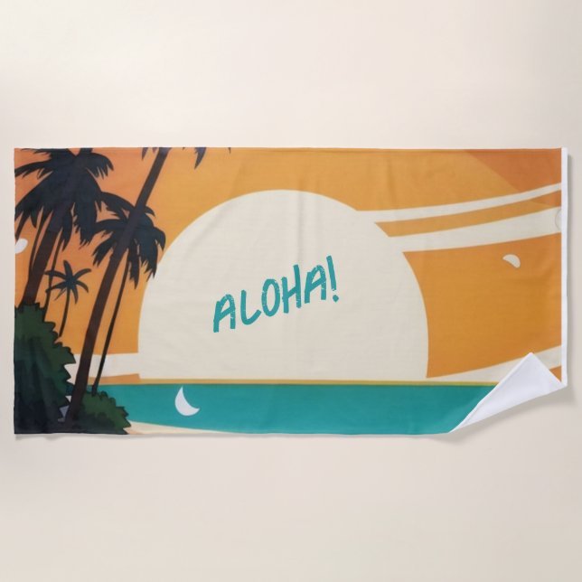 Toalla De Playa Hawai/Aloha/Tropical/playa (Anverso)