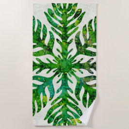Toalla De Playa Hawai print quilt lauae fern