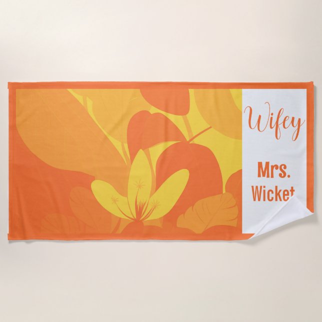 Toalla de playa hawaiana personalizado (Anverso)