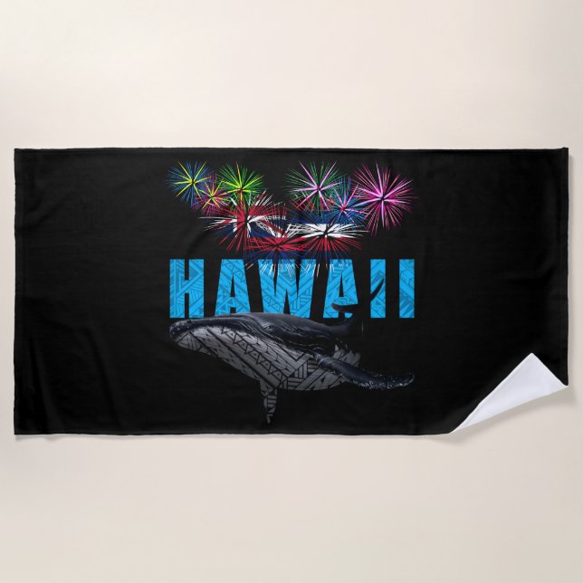 TOALLA DE PLAYA HAWAII NYE POLYNESIAN TRIBAL HUMPBACK (Anverso)