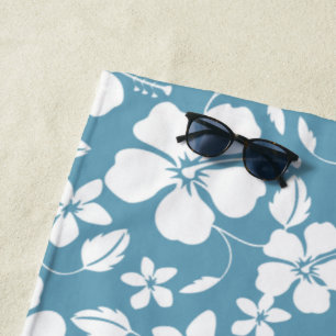 TOALLA DE PLAYA HAWAIIAN HULA (HIBISCUS) AZUL RETRASO
