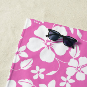 TOALLA DE PLAYA HAWAIIAN HULA (HIBISCUS) PINK