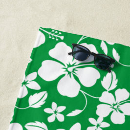 TOALLA DE PLAYA HAWAIIAN HULA (HIBISCUS) VERDE