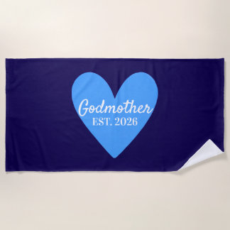 Toalla De Playa Heart Godmother, Custom Godmother Gift, Godmother