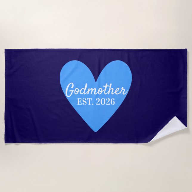 Toalla De Playa Heart Godmother, Custom Godmother Gift, Godmother  (Anverso)