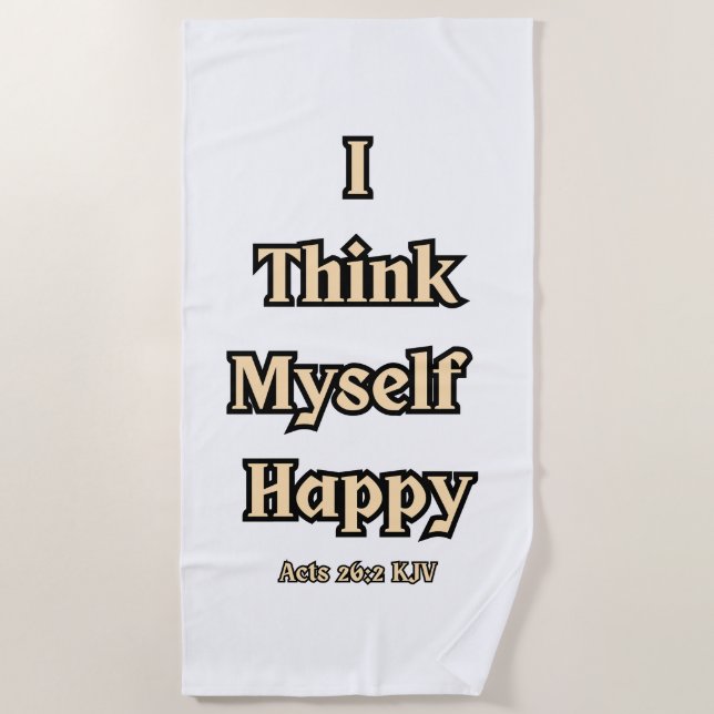 Toalla De Playa Hechos 26:2 KJV Biblia Verse Cita (Anverso)